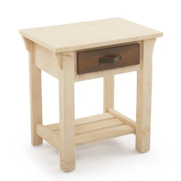 Rustic Antiqued Farmhouse 1 Drawer Nightstand