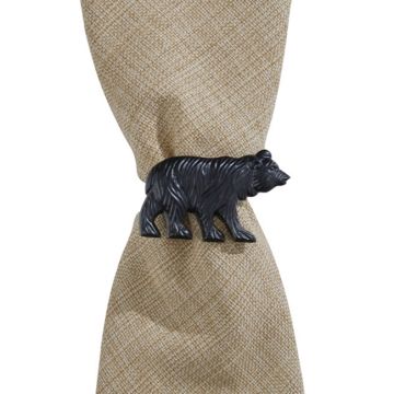 Rustic Black Bear Napkin Rings