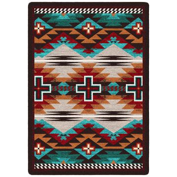 Rustic Cross Rug - Electric