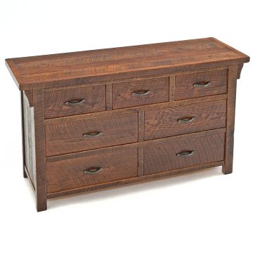 Rustic Oak Seven Drawer Dresser