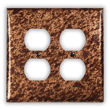 Sandstorm 2 Outlet Copper Switch Plate