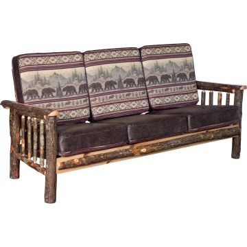 Rustic Hickory Log Sofa