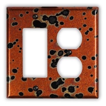 Sunburst 1 Rocker/GFI 1 Outlet Copper Switch Plate