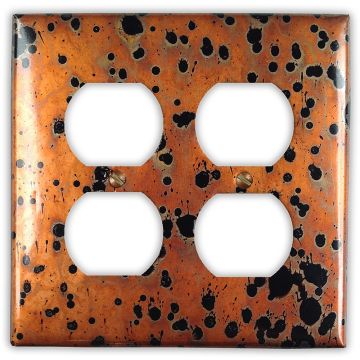 Sunburst 2 Outlet Copper Switch Plate