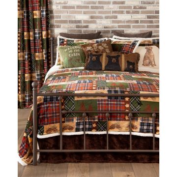 Tree Plaid Plush Sherpa Comforter Set