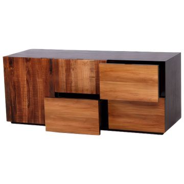 Urban Rustic Jigsaw TV Stand shown in 48" 1 Door/4 Drawer