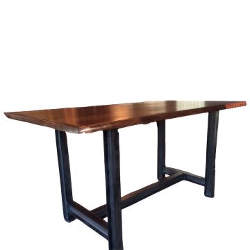 Urban Rustic Metal Beam Live Edge Table