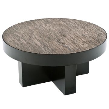 Urban Rustic Round Coffee Table - Urban Graphite Reclaimed Wood