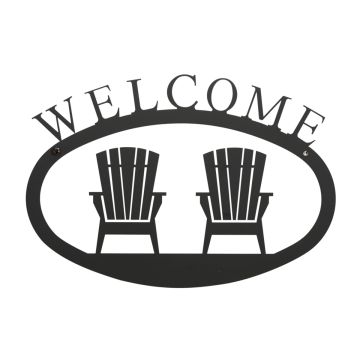 Wrought Iron Adirondacks Welcome Sign