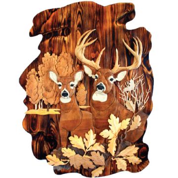 Deer in Woods Wood Art