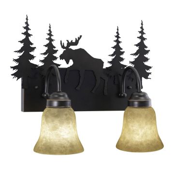 Yellowstone 2-Light Moose Burnished Bronze Vanity Light
