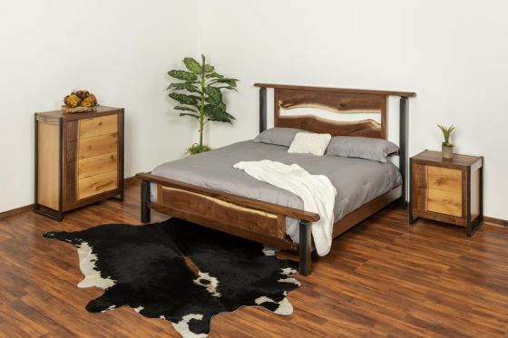 POWDER MOUNTAIN 2 DRAWER WALNUT NIGHTSTAND