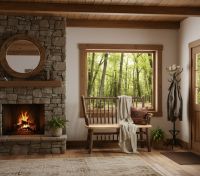 Wooden Entryway Furniture: Some lifestyle images are created with AI for visualization purposes. Crafted from natural solid wood, each piece is unique and will vary.