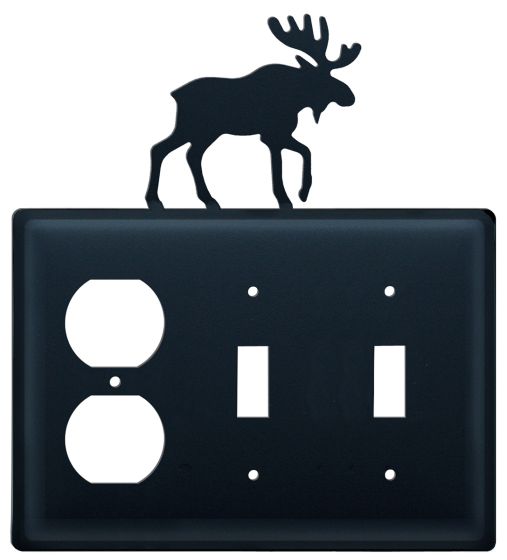 Wrought Iron Moose Triple Outlet/Switch/Switch Cover