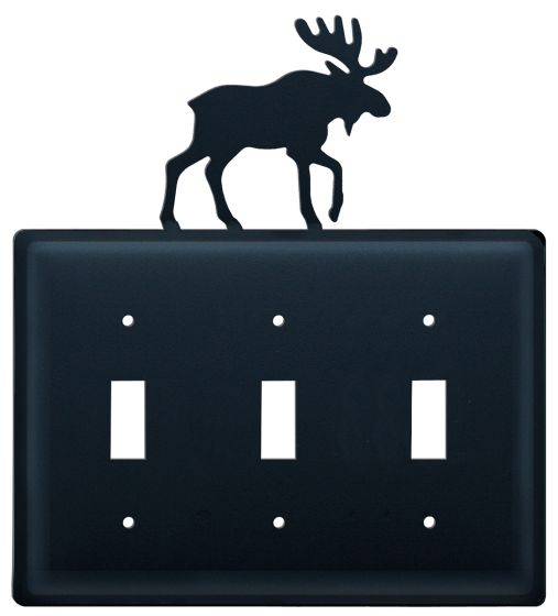 Wrought Iron Moose Triple Switch Cover
