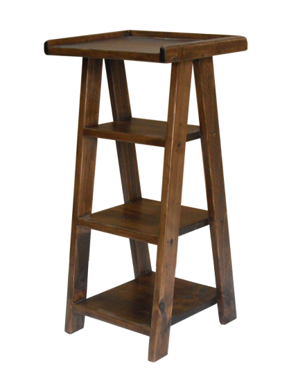Rustic Ladder Telephone End Table - Caramel Finish