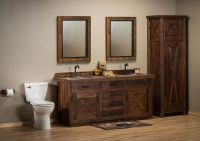 Reclaimed Barn Wood Barn Door Vanity - Tongue & Grooved Barn Wood Plank Door Style