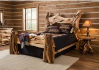 Rustic Wooden Bedroom Furniture: Some lifestyle images are created with AI for visualization purposes. Crafted from natural solid wood, each piece is unique and will vary.