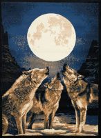 Howling Wolves Area Rug