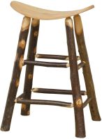 Hickory Log Saddle Stool