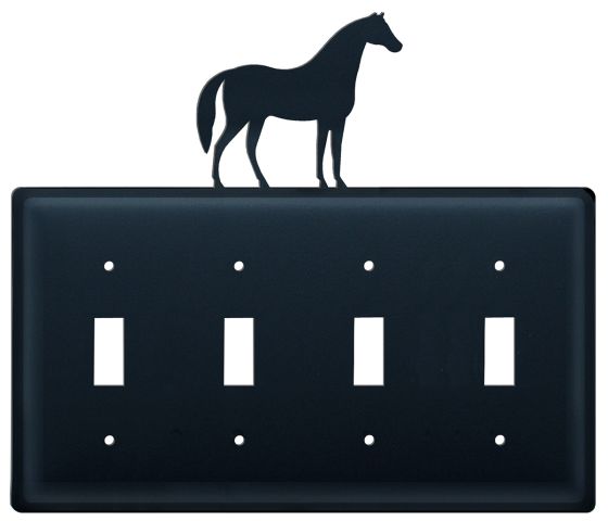 Wrought Iron Horse Quad Switch Cover