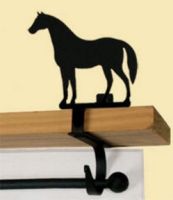 Wrought Iron Horse Curtain Shelf Brackets