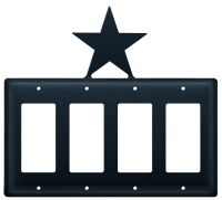Wrought Iron Star Quad GFI Cover