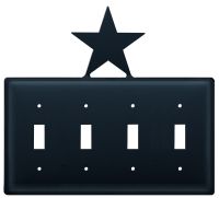 Wrought Iron Star Quad Switch Cover