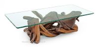 Rustic Organic Driftwood Coffee Table--Rustic Barnwood Finish