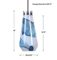 Windswept Blue & White Mini Pendant