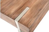 Antique Distressed Mahogany in Natural Dark with Polished Stainless Steel Legs