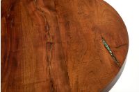 Rustic Santa Fe Turquoise Inlay Mesquite End Table