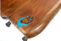 Mesquite Dining Table with Turquoise