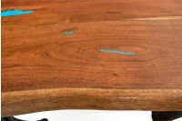 Rustic Santa Fe Turquoise Inlay Mesquite Dining Table