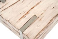 Antique Distressed Mahogany in White with Polished Stainless Steel Legs