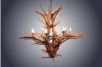 8 Light Inverted Elk Antler Chandelier