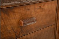 River Rustic Barnwood Drawer Fronts with Hickory Log Pulls