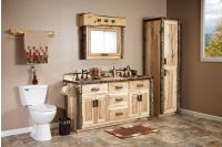 Rustic Real Hickory Bathroom Set