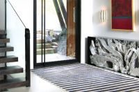 Teak Console in Silver Finish