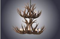 12 Light 2-Tiered Mule Deer Antler Chandelier