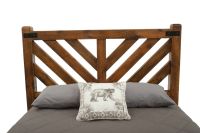 River Rustic Waves of Grain Barnwood Timber Headboard - Antique Barnwood Finish