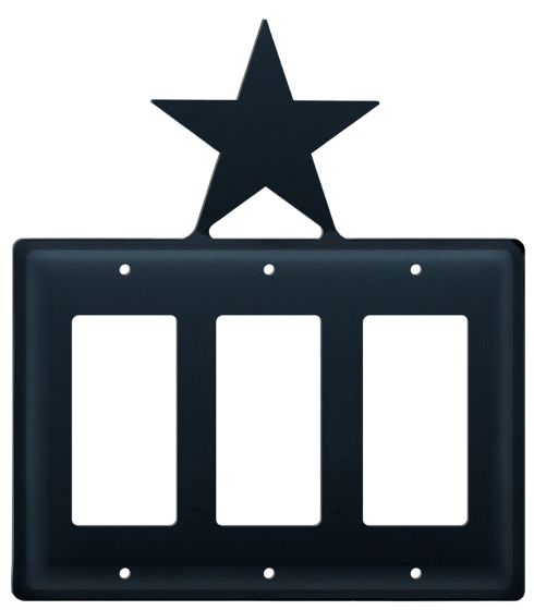 Wrought Iron Star Triple GFI Cover