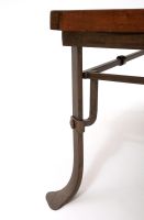 Rustic Santa Fe Turquoise Inlay Mesquite Coffee Table Base Detail