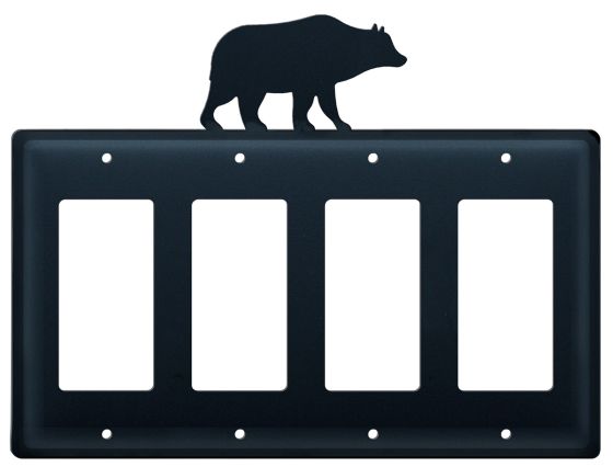 Wrought Iron Bear Quad GFI Cover