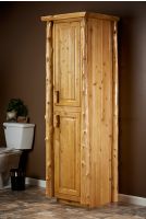 Cedar Lake Rustic Log Linen Closet in Honey Finish