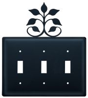 Wrought Iron Leaf Fan Triple Switch Cover