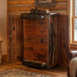 Mossy Oak Natchez Barnwood 5 Drawer Chest w/ Hidden Gun Chest