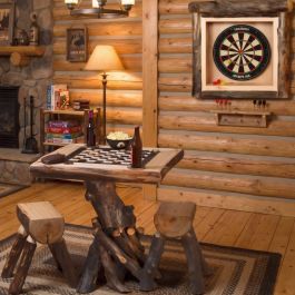 Rustic Aspen Log Darboard Cabinet