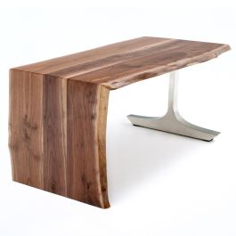 Contemporary Rustic Live Edge Waterfall Desk