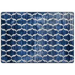 Lattice Blue Entry Rug